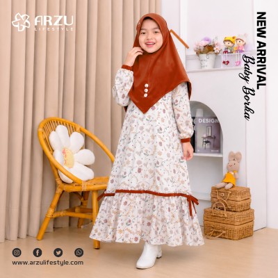 Floral Print Kids Borka Set